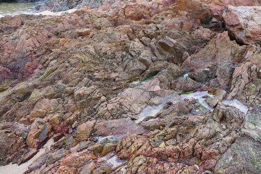 糸島市大口海岸ー露出した花崗閃緑岩04の写真