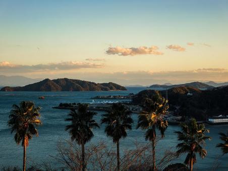 音頭の瀬戸 音頭の瀬戸,夕日,日没の写真素材