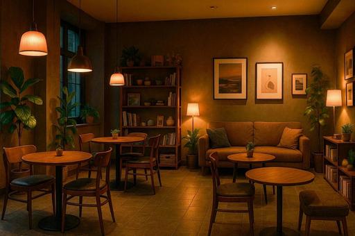 間接照明のカフェ・2 間接照明のカフェ・2の写真