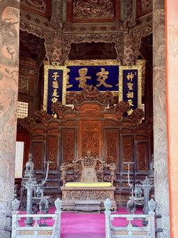 瀋陽故宮博物院にある玉座 旅,中国,瀋陽の写真素材