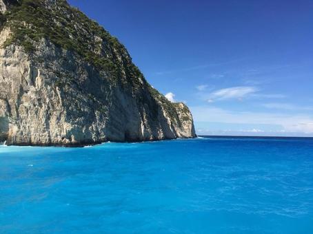 ギリシャの青い海 ギリシャの青い海の写真