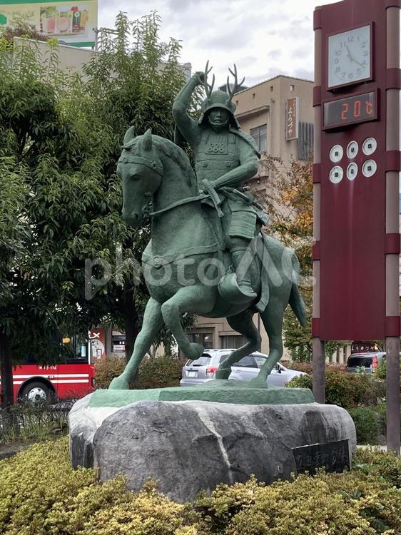 上田駅前 真田幸村（信繁）騎馬像 真田幸村,上田駅,長野県の写真素材