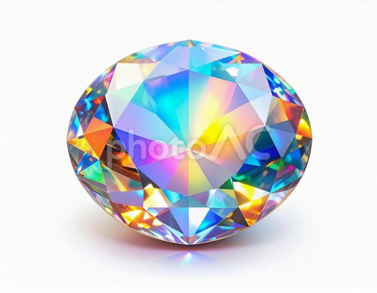 10月の誕生石　虹色に輝くオパールの宝石 オパール,宝石,ファセットの写真素材