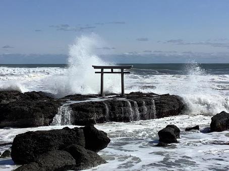 鳥居 鳥居 大洗磯前神社,鳥居,茨城県の写真素材