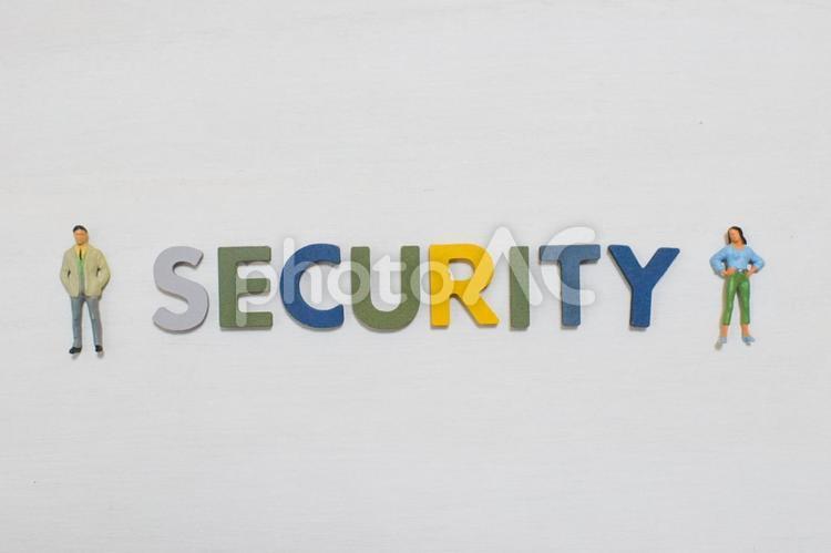 セキュリティの文字と白背景② セキュリティ,security,文字の写真素材