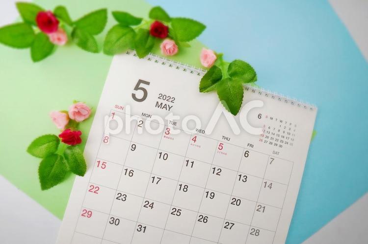 2022年5月カレンダー（２） 5月,カレンダー,2022年の写真素材