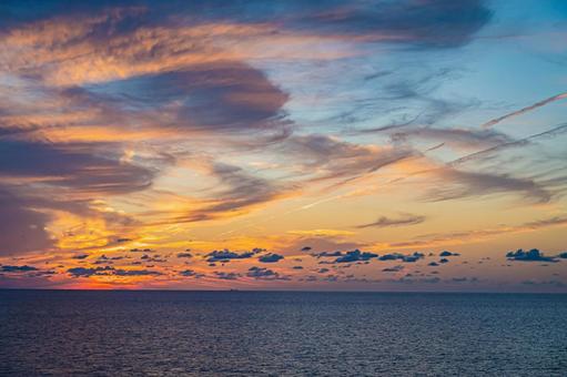 日本海　フェリーからの風景 日本海,日本海フェリー,海の写真素材