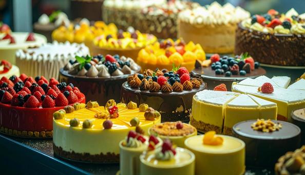 たくさんのケーキ たくさんのケーキの写真