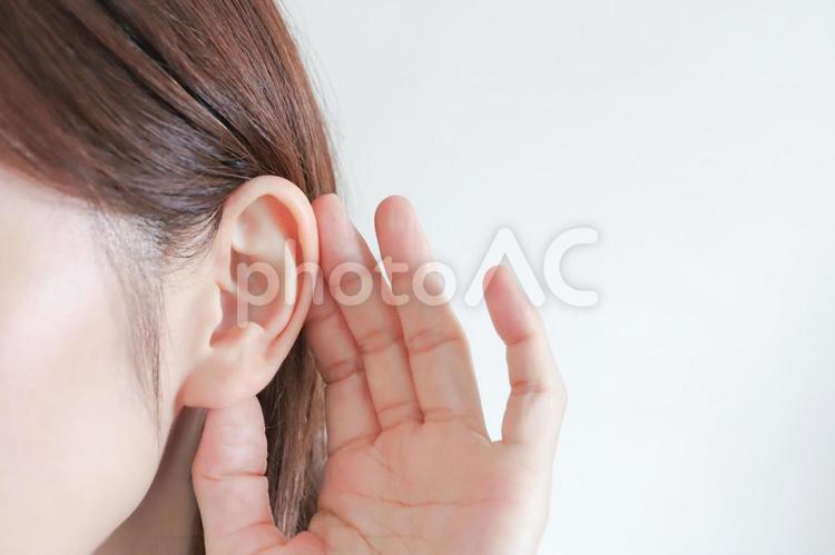 女性の耳　聴力イメージ 女性の耳,聴力,聞くの写真素材