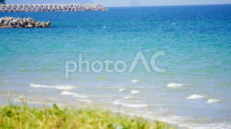 砂浜の波打ち際 波打ち際,砂浜,海水浴場の写真素材