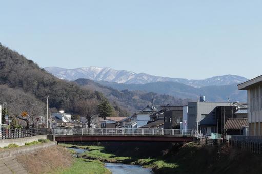 鳥取市内から眺める冬の因幡の山々 山,山々,冬山の写真素材