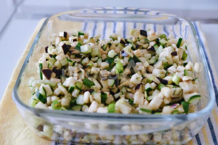 夏野菜を使った山形のだし　夏の定番おかず 山形のだし,おかず,夏の写真素材