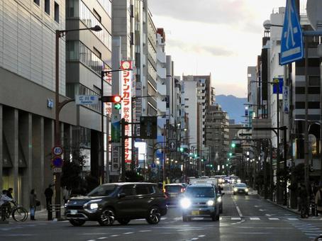 夕方の静岡市江川町通り 江川町通り,江川町,静岡市の写真素材