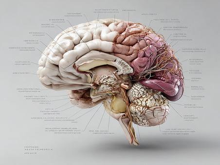 各部位がわかる脳の医療イラスト 各部位がわかる脳の医療イラストの写真