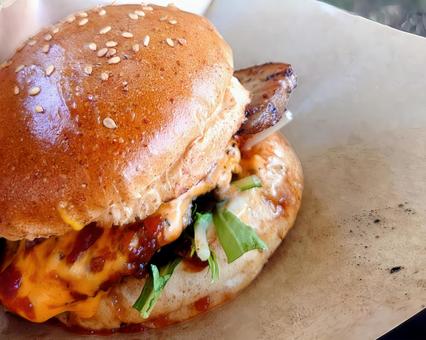 Photo, hamburger, cheeseburger, bread, 