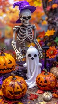 ハロウィン 骸骨 お化けの置物 ハロウィン 骸骨 お化けの置物の写真