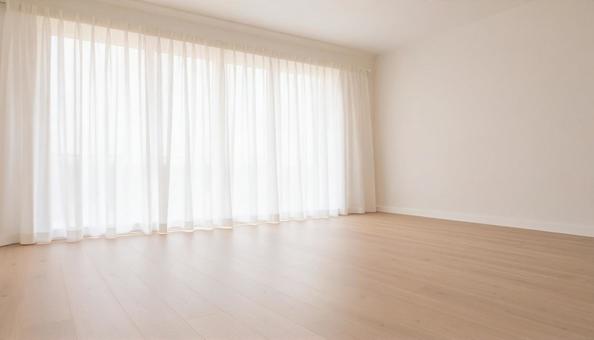 何もない部屋、カーテン 何もない部屋、カーテンの写真