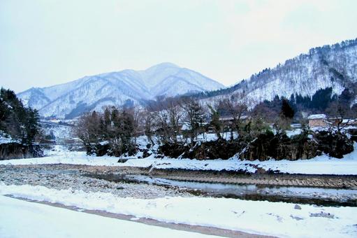雪景色 山,雪,雪景色の写真素材