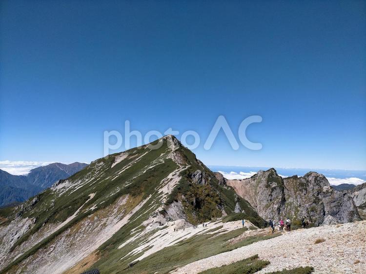 唐松岳(北アルプス)登山記録6 登山,自然,癒しの写真素材