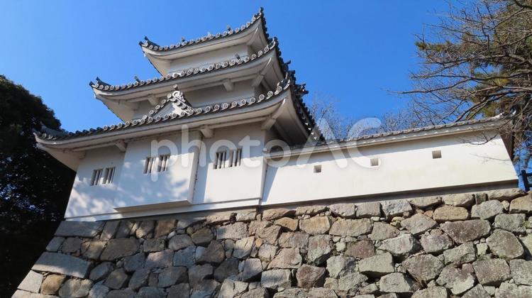津城　丑寅櫓をイメージした模擬櫓 津城,安濃津城,輪郭式の写真素材
