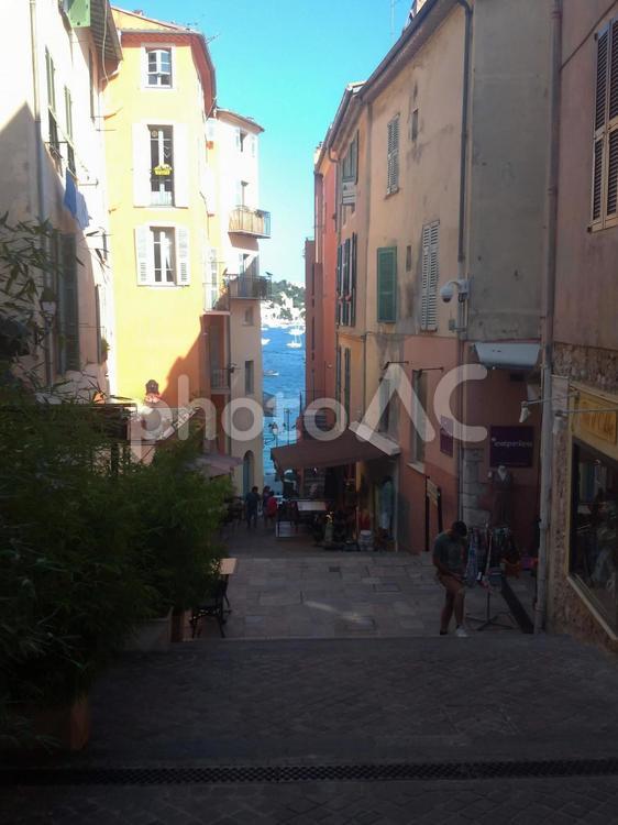 イタリアの街 町並み,海外,石畳の写真素材