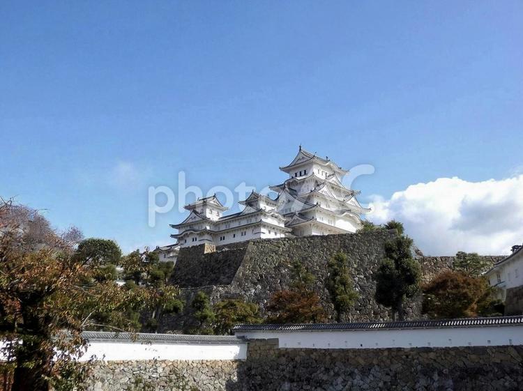 【風景写真】姫路城の風景 姫路城,天守閣,木造の写真素材
