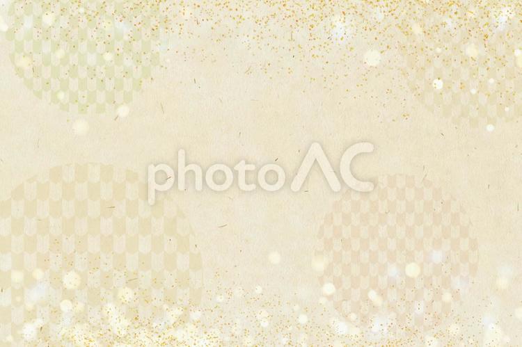 和柄模様の和紙に金の舞い散るラメ 和紙,金,キラキラの写真素材