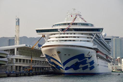 Anchored luxury cruise ship, JPG