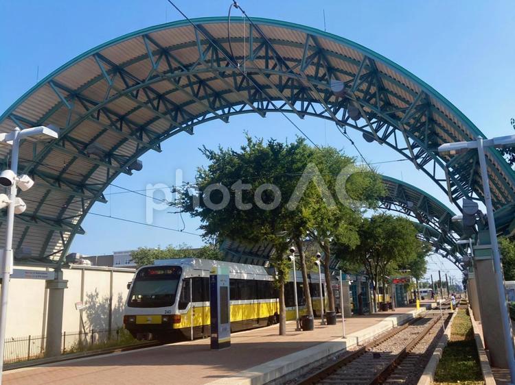 駅と電車(アメリカ) 電車,鉄道,公共交通機関の写真素材