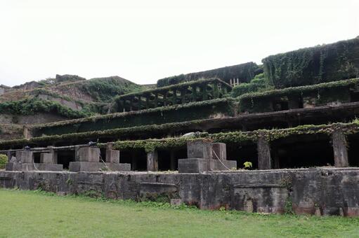 北沢浮遊選鉱場は国指定史跡である 北沢浮遊選鉱場,佐渡金山,遺構の写真素材