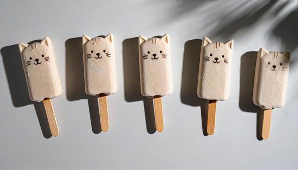 猫のキャラクター アイスキャンディー 猫のキャラクター アイスキャンディーの写真