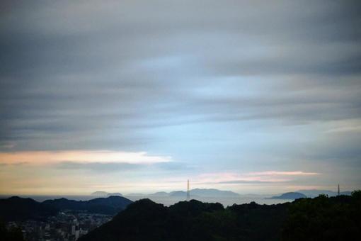 Seto Inland Sea, sunset, dawn, landscape, JPG