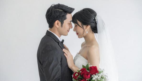 日本人の新郎新婦 ポートレート 日本人の新郎新婦 ポートレートの写真
