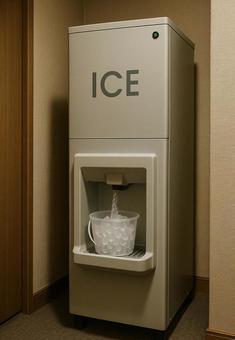 ホテルの製氷機とアイスバケツ ホテルの製氷機とアイスバケツの写真