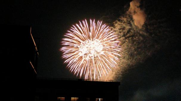 夏の夜空の花火 花火,小千谷祭り,夜空の写真素材