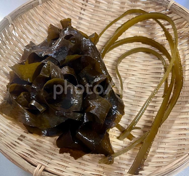 新鮮！　生わかめ　葉と茎 生わかめ,わかめ,ワカメの写真素材