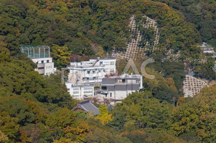 ロープウェイからの景色 名所,観光スポット,自然の写真素材