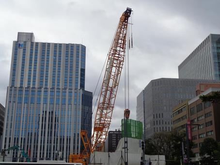 Crane at a construction site, JPG Crane at a construction site, JPG