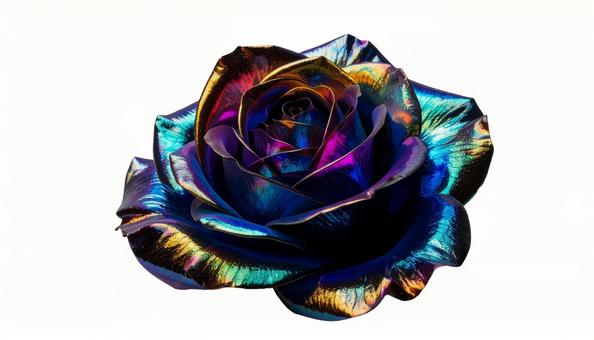 虹色に輝く幻想的な薔薇(背景透過) 虹色に輝く幻想的な薔薇(背景透過)の写真