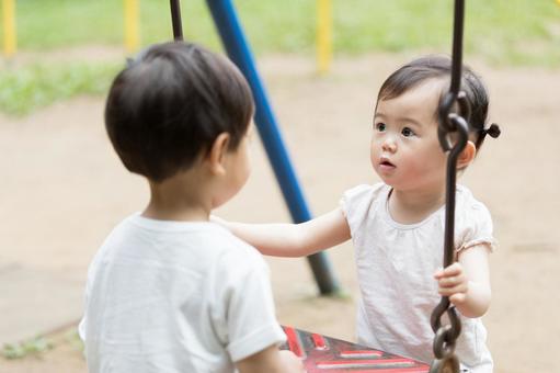Fighting over the swing, JPG