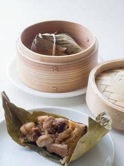 中華ちまきと蒸籠 中華ちまきと蒸籠 ちまき,粽,中華の写真素材