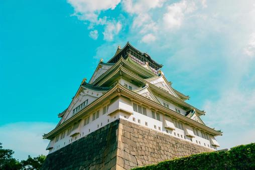【大阪】大阪城の雰囲気 大阪城,お城,城の写真素材
