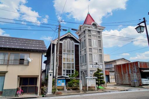 島根・奥出雲横田の教会のある町並み 島根・奥出雲横田の教会のある町並み 横田,奥出雲,教会の写真素材