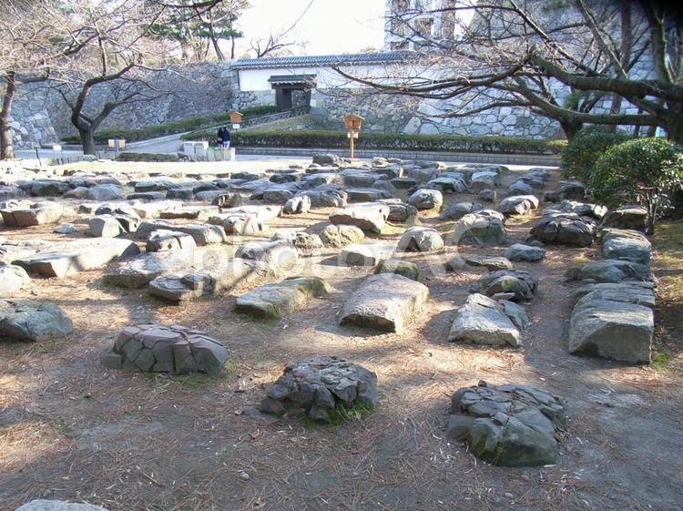 名古屋城天守台礎石 名古屋城の写真素材