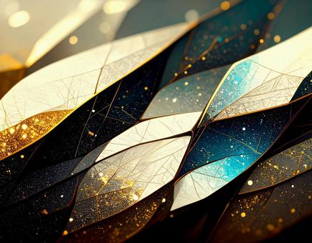 キラキラ　ガラス　葉の写真