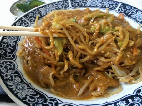 ご当地グルメ会津カレー焼きそばの麺リフト カレー焼きそば,ルー,焼きそばの写真素材