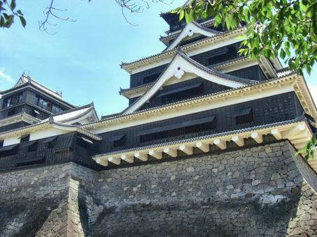 熊本城の風景-14 熊本城の風景-14 熊本城,大天守閣,小天守閣の写真素材