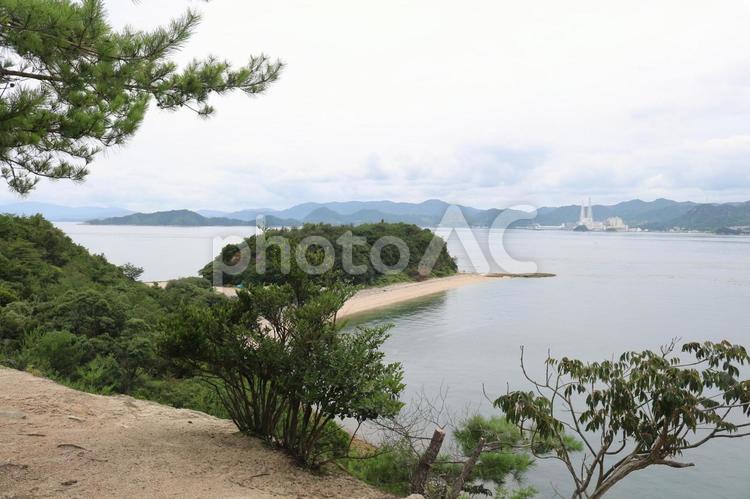 山の上から見た海 海,山の上,山の写真素材