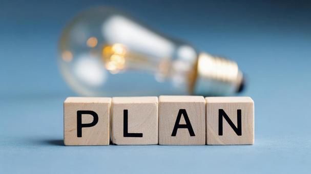 電球が示す、ひらめきからの「PLAN」 電球が示す、ひらめきからの「PLAN」の写真
