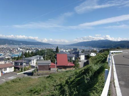諏訪湖の風景 諏訪湖の風景の写真